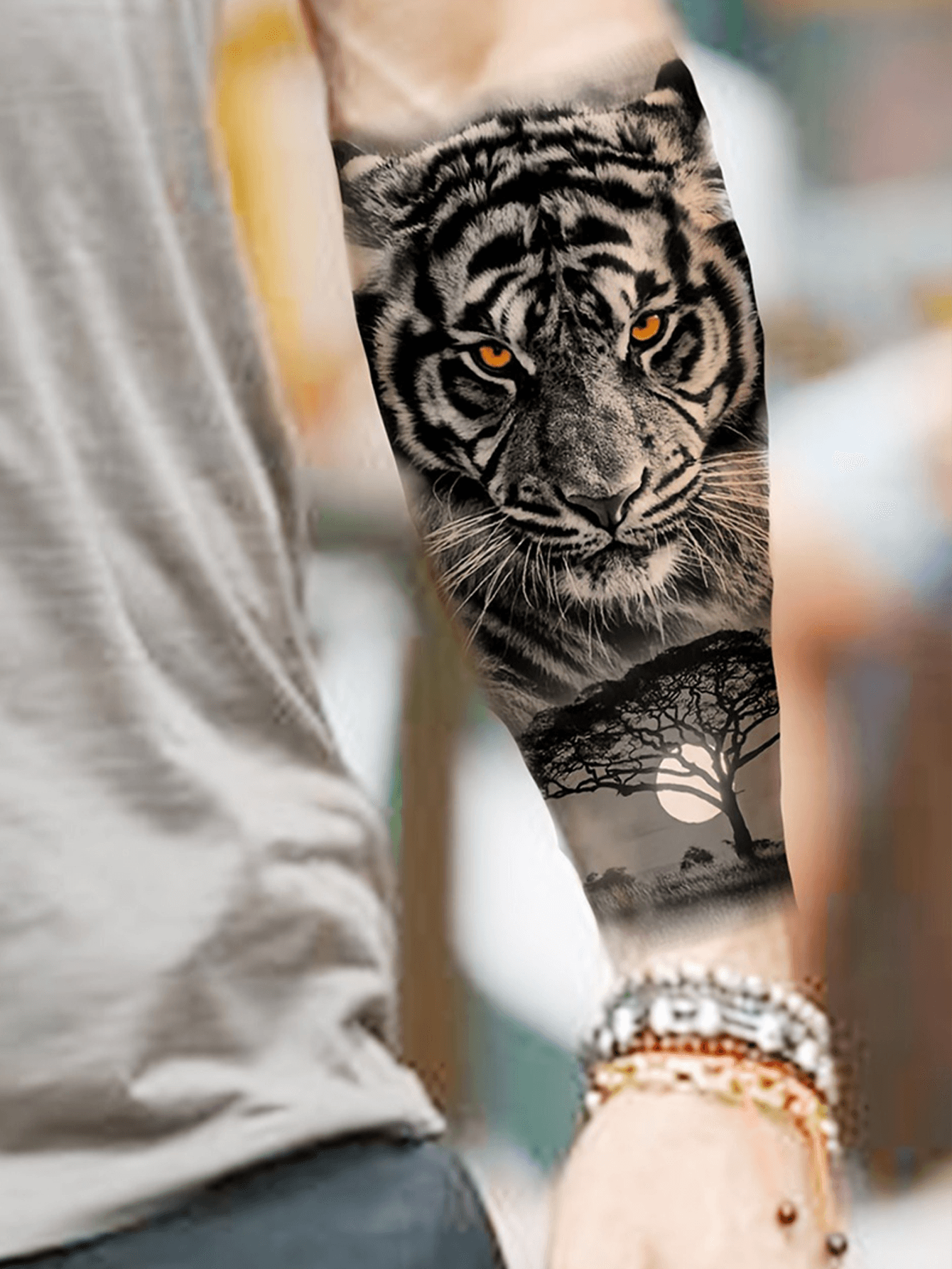 Jungle Tiger waterproof Tattoo Sticker